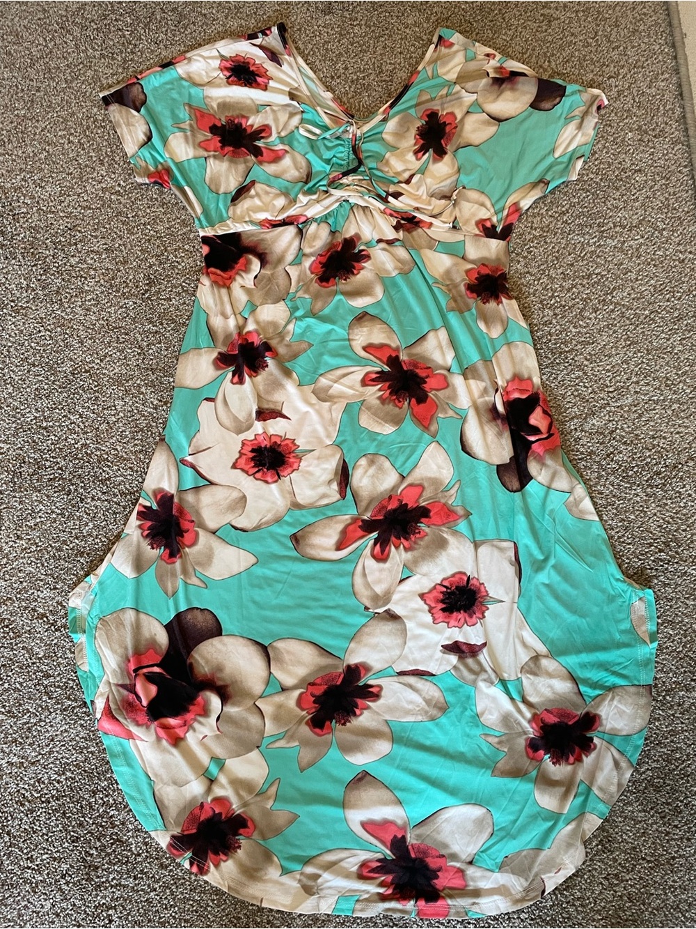 Haley & co boutique Turquoise Floral Casual Dress